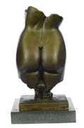 Female Nude Torso Bronze Figurine