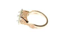 14K Rose Gold Ornate Halo Squared Engagement Setting Ring