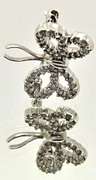 14 KT WHITE GOLD & DIAMOND BUTTERFLY BROOCH.