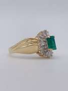 14kt Gold Emerald & Diamond Cocktail Ring