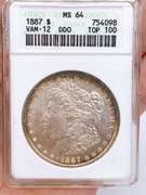 MS64 1887 Morgan Silver Dollar