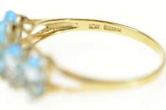 10K Yellow Gold Five Stone Marquise Blue Topaz Statement Ring