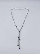 Gorgeous 14kt Solid Gold, Blue Sapphire, & Diamond Necklace