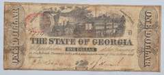 $ 1  Georgia Confederate States  Jan 1 1863Note