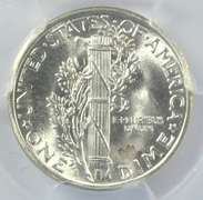 Superb Gem BU 1945-S (Micro 'S') Mercury Dime. PCGS MS66
