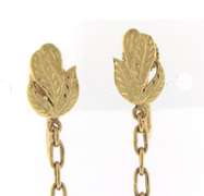 Powerful Yellow Gold Synthetic Alexandrite Dangle Earrings