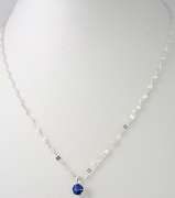 Juicy Blue Crystal Necklace in Sterling Silver