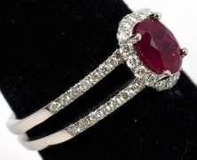 Elegant Ruby & Diamond Ring in Platinum