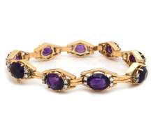 Gorgeous 18kt YG Amethyst and Diamond Bracelet