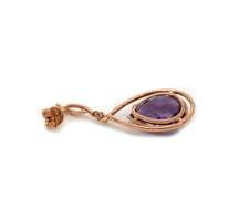 Gorgeous 14kt RG Amethyst & Diamond Satin Finish Earrings