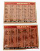 2 Topps Team Check Lists Baseball Cards