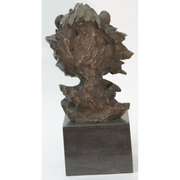 African Lion Bust Bronze Sculpture