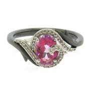 Sterling Silver Pink Crystal Ring