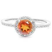 STERLING SILVER 0.82 CT AZOTIC GEMSTONE & DIAMOND COCKTAIL RING