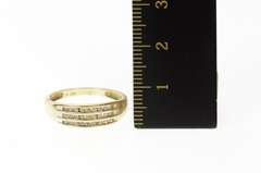 10K Yellow Gold Tiered Diamond Channel Statement Band Ring