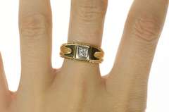 14K Yellow Gold 0.14 Ct Classic Men's Diamond Wedding Ring