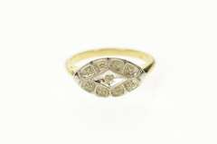 10K Yellow Gold Retro Scalloped Design Ornate Statement Ring