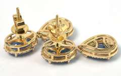 Striking Aquamarine & Diamond Earrings in 14KT Yellow Gold