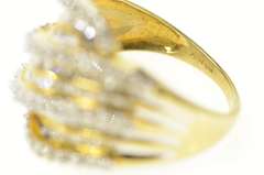 10K Yellow Gold 1.56 Ctw Wavy Diamond Statement Band Ring