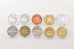 10 Coin Set RMS Titanic 1 oz Silver, Gold Plated, Copper Rounds - Box