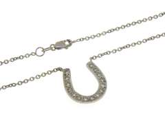 Amazing White Gold Diamond Horseshoe Necklace