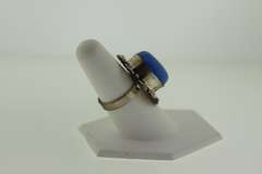 Silver-Tone Quartz Gemstone Ring