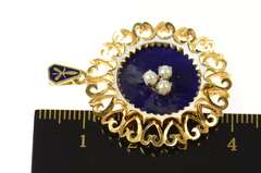 14K Yellow Gold Victorian Enamel Seed Pearl Clover Charm/Pendant