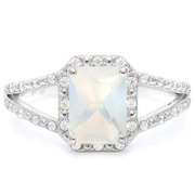 STERLING SILVER OCT 6*8 MM FIRE OPAL RING