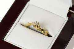 10K Yellow Gold Diamond Solitaire Classic Promise Engagement Ring