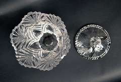 Vintage Clear Glass American Bald Eagle Head Bookend
