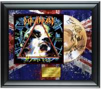 Def Leppard Facsimile Autographed Gold Record Award