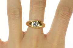 14K Yellow Gold 0.57 Ct Men's Diamond Solitaire Wedding Ring