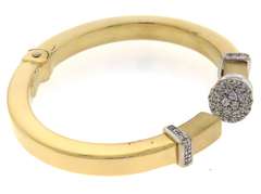 Remarkable 18kt Biko CZ Bangle Bracelet