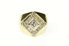 14K Yellow Gold 2.06 Ctw Squared Diamond Men's Statement Ring