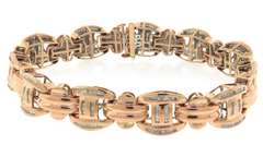 Outstanding Yellow Gold Diamond Ladder Link Bracelet