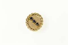 10K Yellow Gold Oval Rope Trim Sapphire Slide Bracelet Charm/Pendant
