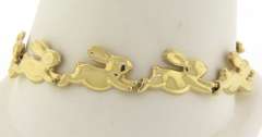 Charming Yellow Gold Rabbit Bracelet