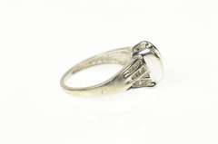 10K White Gold 0.25 Ctw Diamond Classic Wavy Statement Ring