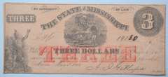 $3 State of Mississippi May 1 1864 Note