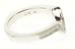 14K White Gold 0.35 Ctw Diamond Curved Wedding Band Ring