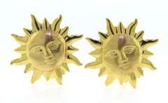 Great Yellow Gold Sun Earrings