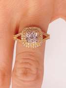 Sterling Silver/18kt Gold Plated CZ Engagement Ring