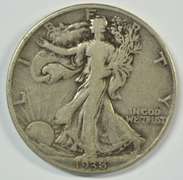 Nice VF/XF 1938-D Walking Liberty Half Dollar. Key date