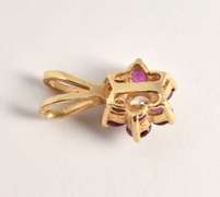 Sweet Ruby & Diamond Flower Pendant