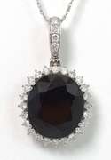 Entrancing Sapphire & Diamond Necklace in 14KT White Gold