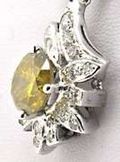 18K WHITE GOLD DIAMOND PENDANT 5.00 CARATS.