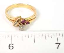 Gorgeous Ruby & Diamond Ring in 14KT Yellow Gold