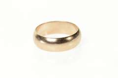 9K Yellow Gold 7.0mm Thick Rounded Soviet Wedding Band Ring