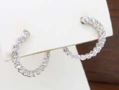 Unique Front-Back Style Diamond Hoop Earrings