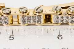Breathtaking 1.00CTW Diamond Motorcycle Chain Bracelet in 14KT Yellow Gold